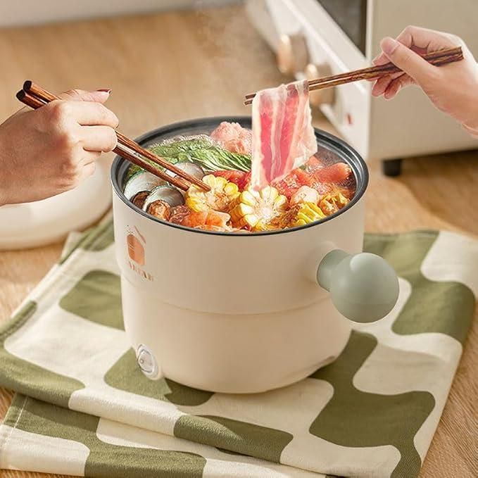 1.8 L Multifunctional Electric Non-Stick Pot With Transparent Lid
